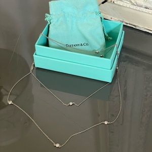 Elsa Peretti Diamonds by the Yard Sprinkle Necklace Sterling Silver and Diamonds